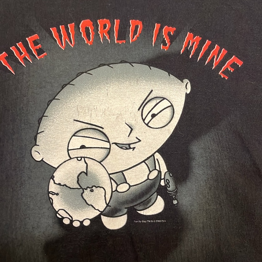 2005 Family‎ Guy Stewie The World Is Mine Graphic T-Shirt Sz XXLarge Delta Pro
